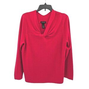 Lane Bryant Long Sleeve Sweater Size 14 16 Twist Knot V Neck Barbiecore Hot Pink